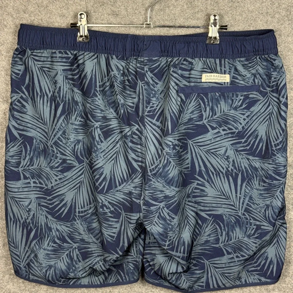 Fair‎ Harbor Men's Palm Leaf Swim Trunks Shorts XXXL Tropical Drawstring Pockets